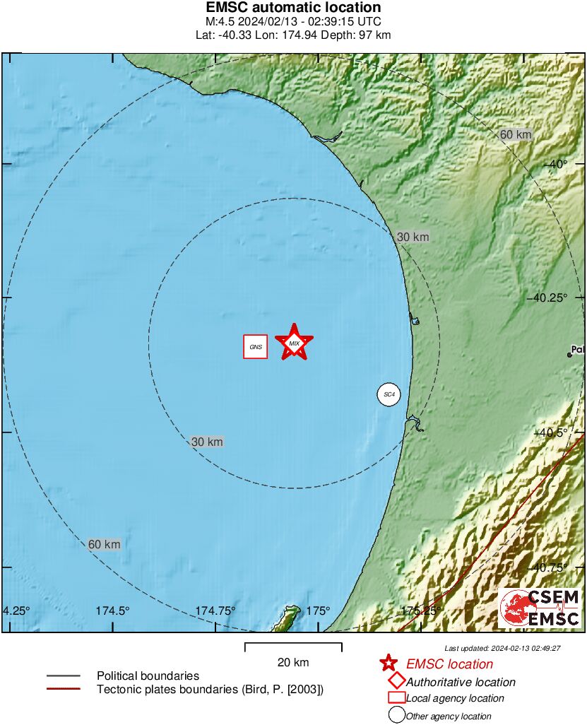 Earthquake data