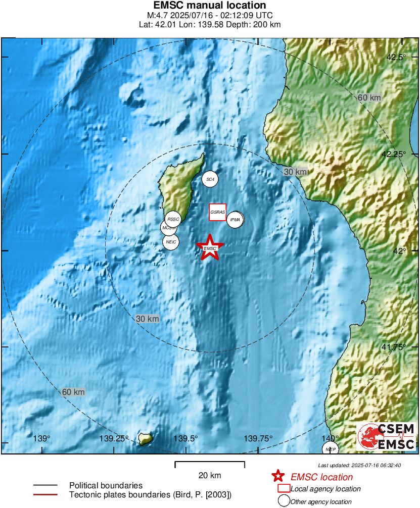 Earthquake data
